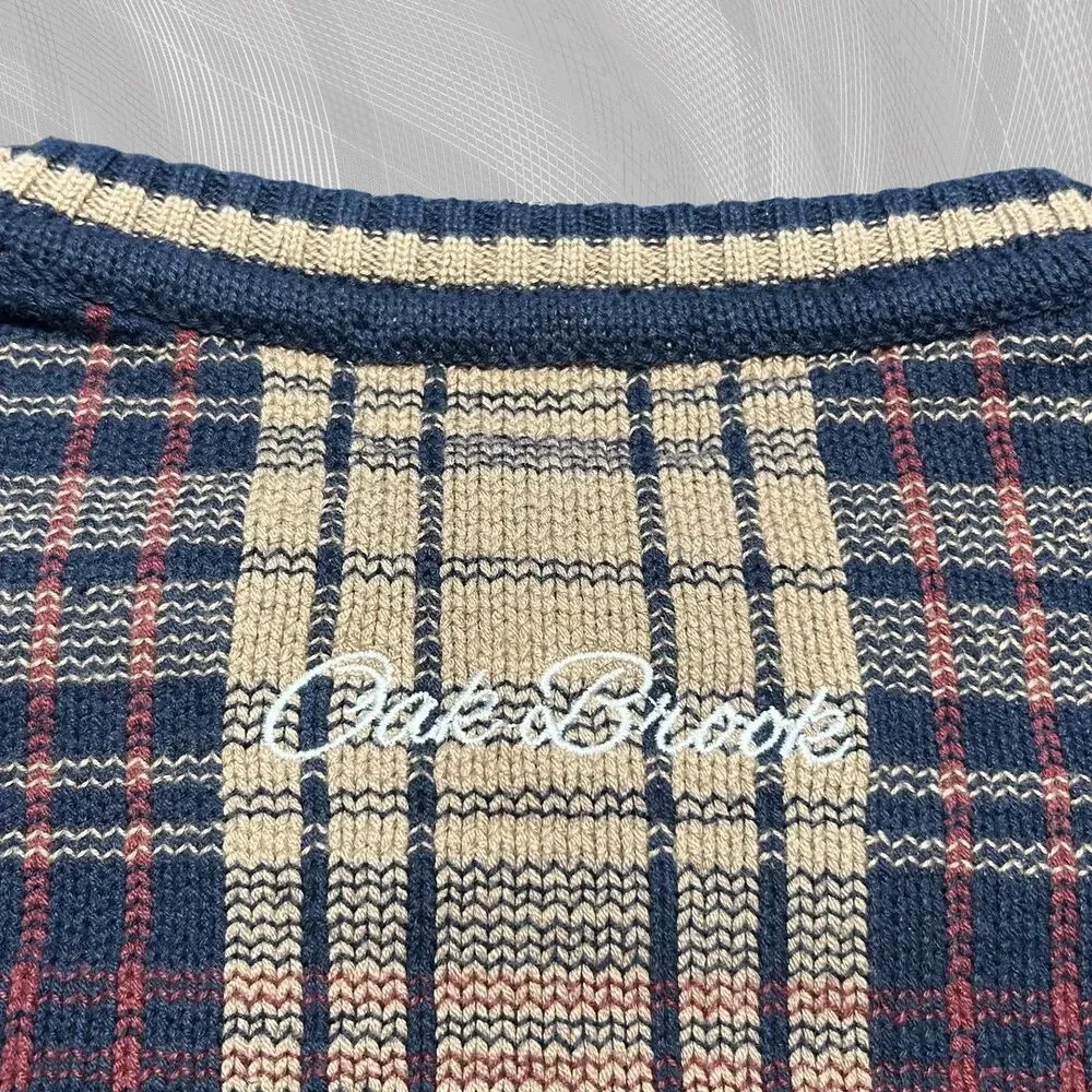 Oak Brook x Carnegie Mellon University Upcycled Tartan Plaid Sweater Size XL